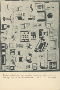 1393-0013 Eenige teekeningen van modellen meubelen, welke o.m vervaardigd zijn in de meubelfabriek L.O.V. te ...