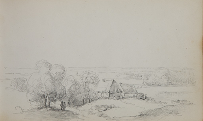 89.03-0012 Landschap met huizen, 1850-1860