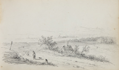 89.03-0015 Landschap met op de achtergrond heuvels, 1850-1860