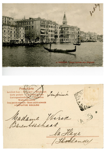 145-0002 Prentbriefkaart ingekomen bij Anthonie P. Wirix en Justine C. van Mansvelt, 1905-1929