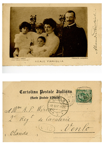 145-0003 Prentbriefkaart ingekomen bij Anthonie P. Wirix en Justine C. van Mansvelt, 1905-1929