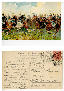 145-0007 Prentbriefkaart ingekomen bij Anthonie P. Wirix en Justine C. van Mansvelt, 1905-1929