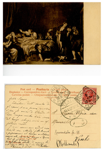 145-0008 Prentbriefkaart ingekomen bij Anthonie P. Wirix en Justine C. van Mansvelt, 1905-1929