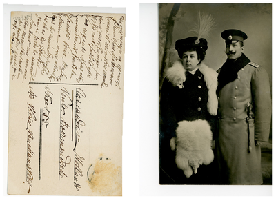 145-0012 Prentbriefkaart ingekomen bij Anthonie P. Wirix en Justine C. van Mansvelt, 1905-1929