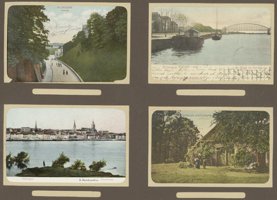 39-0029 Vier prentbriefkaarten van verschillende locaties in en rondom Nijmegen, 1900-1910