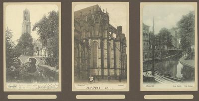 39-0034 Drie prentbriefkaarten van stadsgezichten te Utrecht, 1900-1910