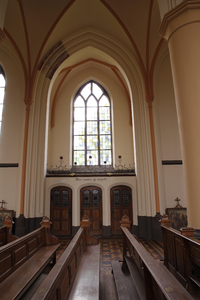 1963 zicht op biechthokjes in het transept Sint-Martinuskerk Baak, 22-07-2010