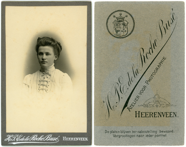 7 Carte de visite van een leerling aan de Rijkskweekschool, 1900-1910