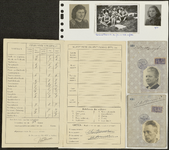 1-0006 Bladzijde 3, met foto's, een rapport van Bep Bremer en persoonsbewijzen van haar ouders, 1940-1941