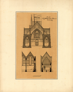 192 Kerk v.d. H. Willibrordus te Kleinemeer A. Dom 1871 : Doorsneden / C.H. Peters