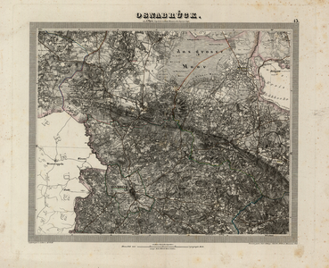 1264 Osnabrück : 45 : Blad 45 van een serie topografische kaarten. De grenzen zijn ingekleurd. Gradenverdeling in de ...