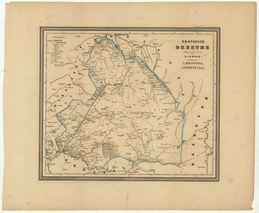 1483 Provincie Drenthe : Grenzen provincie en kantons ingekleurd / Ontworpen en op steen gegraveerd door J. Jaeger, 1855-1860