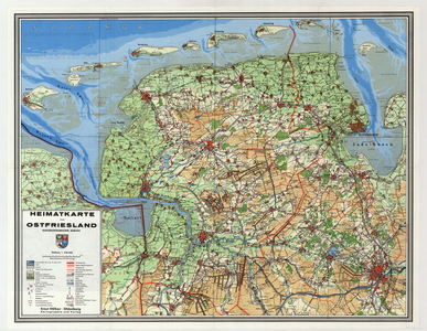 1506 Neue Heimatkarte von Ostfriesland : Regierungsbezirk Aurich : - / Ernst Völker, 1970-1974