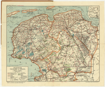 1629 Ten Brink's reiskaart van Groningen, Friesland en Drente : voornamelijk ten dienste van motor-, auto- en ...