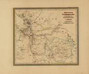 1737 Provincie Overijssel : met een gedeelte der Zuiderzee : Grenzen arrondissementen en sommige steden ingekleurd / ...