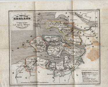 1740 De provincie Zeeland : De randen van de eilanden zijn ingekleurd. Rechts boven: No. 10 / Steendruk J.H. v.d. ...