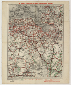 2528 Van Stockum's Automobiel- en fietskaart van Groningen en Drenthe : - , 1905-1915