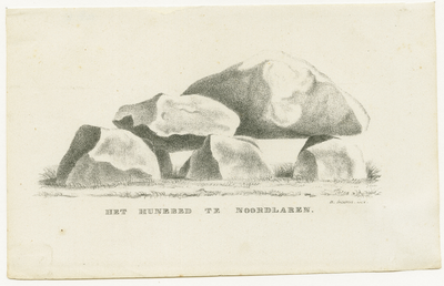 4018 Het hunebed te Noordlaren : - / H. Neven del., 1844-1845