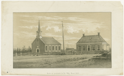 4020 Kerk en pastorie in De Wilp Maart 1869 : - / J.F. Dùden phot., 1869