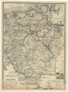 5183 Kaart van de Provinciën Groningen en Drenthe vervaardigd naar de topographische en militaire kaart van het ...