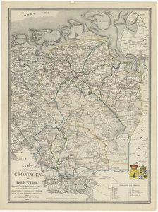 5184 Kaart van de Provinciën Groningen en Drenthe vervaardigd naar de topographische en militaire kaart van het ...