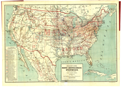 6514 Kaart der Noord Amerikaansche spoorwegen : - / naar officieele gegevens bewerkt door S.F. van Oss, hoofdredacteur ...