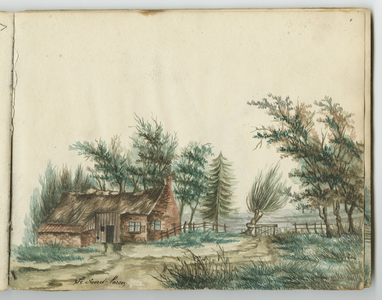 6811 [nr.12] Te Noord-laren : Boerderijtje te Noordlaren, 1850-1860