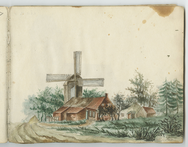 6811 [nr.14] Peize : Boerderijtje en molen, 1850-1860