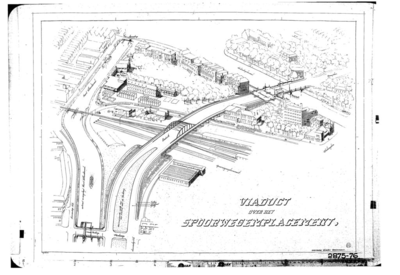 66 Viaduct over het spoorwegemplacement : - / E.J. Blink (Tekenaar/Ontwerper), 1955