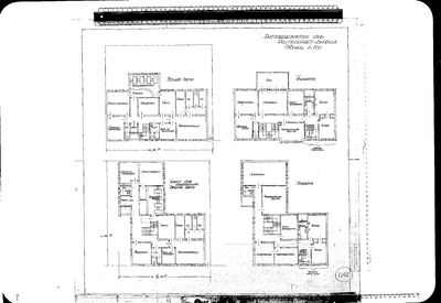 1102 Plattegrondschetsen voor politiedistrictsbureau; onvolledige gegevens w.b. adres : - , 1925