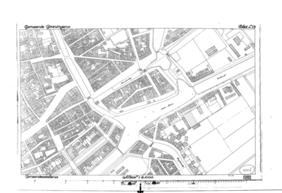 4226 Gemeente Groningen, topografische kaart, omgeving Damsterdiep, Oosterhaven, binnenstad : - , 1924