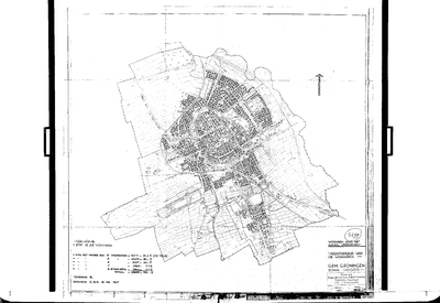 5299 Woningen naar het aantal vertrekken, verspreiding van de woningen, gem Groningen : - , 1950