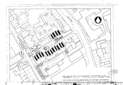 5355 Plan voor de bouw van 24 goedkope huurwoningen in de Tuinstraat : - , 1970