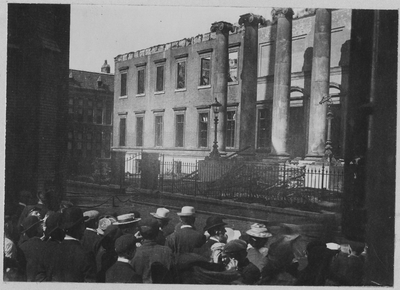 3738 Groningen : Broerstraat : Academiegebouw : na de brand, 1906