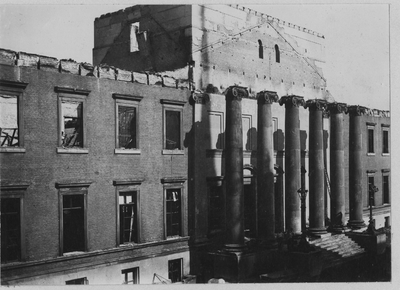 3739 Groningen : Broerstraat : Academiegebouw : na de brand, 1906