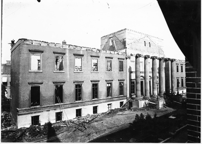 16076 Groningen : Broerstraat : Academiegebouw : na de brand, 1906