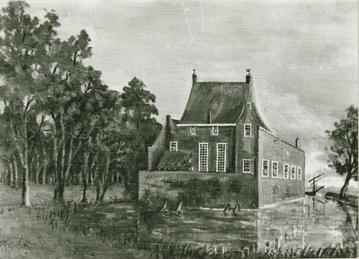 16540 Schilderij : havezathe Oosterbroek van de familie Modderman / Kramer, P.B., 1931