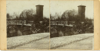 159 Sterrebos : vijver met houten bruggetje, 1900