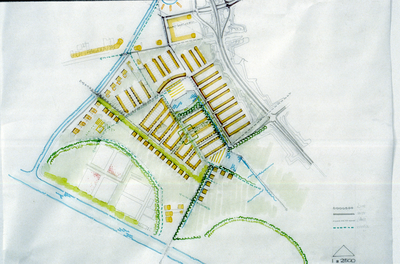 1010 Oosterhoogebrug - De Hunze - planvorming, plannen en tekeningen, ca 1983