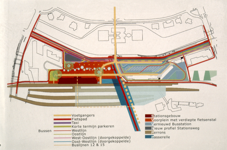 3916 Verbindingskanaalzone - Stationsgebied - plein - plannen 2001- plattegrond Visie 2010 / Dienst RO/EZ, Gemeente ...