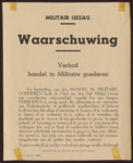 49 Waarschuwing. Verbod handel in Militaire Goederen, 1945