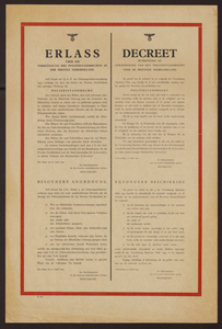 136 Decreet betreffende de afkondiging van het Politiestandrecht voor de provincie Noord-Holland, 1943-04-30