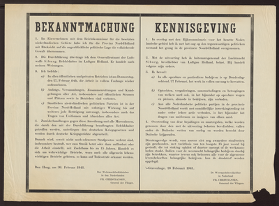 145 Bekanntmachung Kennisgeving, 1941-02-26