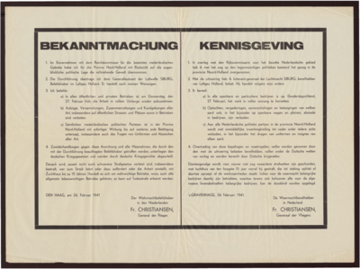 302 Bekanntmachung Kennisgeving, 1941-02-26