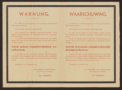 499 Warnung. Waarschuwing., 1944-09-14