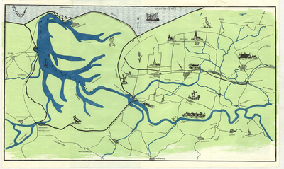 211 Toeristische kaart de Marne : Folder, bestaande uit een kaart met daarop aangegeven de belangrijkste monumenten en ...