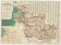 394 Kaart van de provincie Overijsel met afstandswijzer en plaatsbepaler, naar de beste bronnen vervaardigd : Met op ...