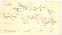 482 Ontwerp voor een verbetering van den scheepvaartweg Groningen - De Lemmer : Twee kaarten op één blad van de ...