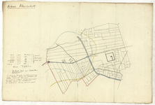 489 Kolonie Kloosterholt : Kaart met opgave van de afmetingen van de landerijen, 1850-1900