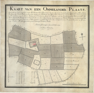 1333 Kaart van een Ommelander plaats. Genaamt de Zeem, en gelegen onder het carspel van Loppersum : Kaart van een ...